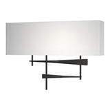 Cavaletti Wall Sconce in Black, Natural Anna Shade by Hubbardton Forge