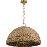Cay Pendant — 24", Water Fairy Grass, Burnished Brass