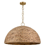 Cay Pendant — 36", Water Fairy Grass, Burnished Brass