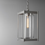 Cela Outdoor Pendant Large detail in Coastal Burnished Steel, Clear Glass, by Hubbardton Forge