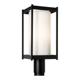 Cela Outdoor Post Lantern, shown in Coastal Black, Opal Glass, by Hubbardton Forge