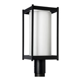 Cela Outdoor Post Lantern, shown in Coastal Black, Opal Glass, by Hubbardton Forge