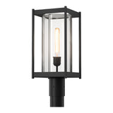 Cela Outdoor Post Lantern in Coastal Black, Clear Glass by Hubbardton Forge