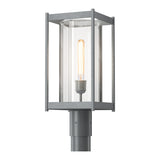 Cela Outdoor Post Lantern in Coastal Burnished Steel, Clear Glass by Hubbardton Forge