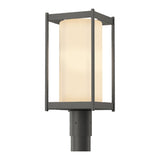 Cela Outdoor Post Lantern in Coastal Natural Iron, Opal Glass by Hubbardton Forge