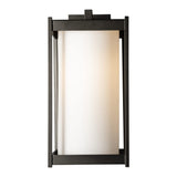 Cela Outdoor Wall Light Large, shown in Coastal Oil Rubbed Bronze, Opal Glass, by Hubbardton Forge