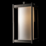 Cela Outdoor Wall Light Large detail in Coastal Oil Rubbed Bronze, Opal Glass, by Hubbardton Forge