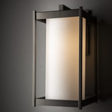 Cela Outdoor Wall Light Large detail in Coastal Oil Rubbed Bronze, Opal Glass, by Hubbardton Forge