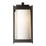 Cela Outdoor Wall Light Small, shown in Coastal Oil Rubbed Bronze, Opal Glass, by Hubbardton Forge