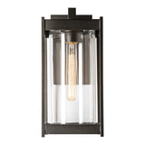 Cela Outdoor Wall Light Small, shown in Coastal Oil Rubbed Bronze, Clear Glass, by Hubbardton Forge