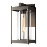 Cela Outdoor Wall Light Small, shown in Coastal Oil Rubbed Bronze, Clear Glass, by Hubbardton Forge