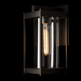 Cela Outdoor Wall Light Small detail in Coastal Oil Rubbed Bronze, Clear Glass, by Hubbardton Forge