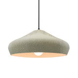 Celadon Green Crackle-Black Cord Crease Large Ceramic Pendant by Justice Design