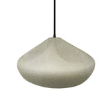 Celadon Green Crackle-Black Cord Crease Large Ceramic Pendant by Justice Design