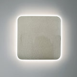 Celadon Green Crackle Ceramic Small Square Backlit ADA Color Selectable Wall Sconce by Justice Design