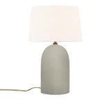 Celadon Green Crackle White Linen Fabric Ceramic Tall Kava Table Lamp with Fabric Shade by Justice Design