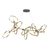 Celesse Chandelier in Natural Iron, Modern Brass by Hubbardton Forge