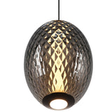 Celeste LED Oval Pendant Light Smoke By Artcraft - Detailed View1