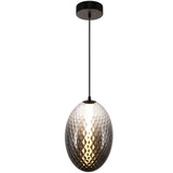 Celeste LED Oval Pendant Light Smoke By Artcraft - Front View1