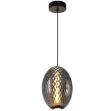 Celeste LED Oval Pendant Light Smoke By Artcraft