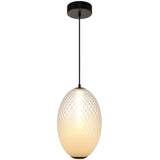 Celeste LED Oval Pendant Light White By Artcraft