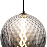 Celeste LED Round Pendant Light Black Smoke Glass By Artcraft - Detailed View