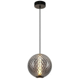 Celeste LED Round Pendant Light Black Smoke Glass By Artcraft