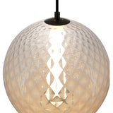 Celeste LED Round Pendant Light Black White Glass By Artcraft - Detailed View