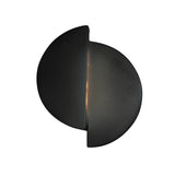 Ceramic ADA Offse Circle LED Wall Sconce Carbon Matte Black By Justice