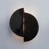 Ceramic ADA Offset Circle LED Wall Sconce Gloss Black By Justice Light View
