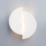Ceramic ADA Offset Circle LED Wall Sconce Gloss White By Justice Light View