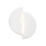 Ceramic ADA Offse Circle LED Wall Sconce Gloss White By Justice