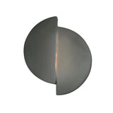 Ceramic ADA Offse Circle LED Wall Sconce Pewter Green By Justice