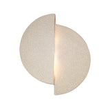 Ceramic ADA Offse Circle LED Wall Sconce White Crackle By Justice