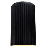 Ceramic ADA Pleated Cylinder Large Carbon Matte Black By Justice Design