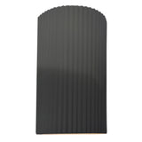 Ceramic ADA Pleated Cylinder Large Gloss Gray By Justice Design