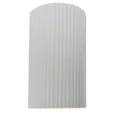 Ceramic ADA Pleated Cylinder Large Gloss White By Justice Design