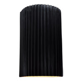 Ceramic ADA Pleated Cylinder Small Carbon Matte Black By Justice Design