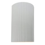 Ceramic ADA Pleated Cylinder Small Gloss White By Justice Design