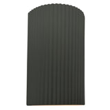 Ceramic ADA Pleated Cylinder Small Pewter Green By Justice Design