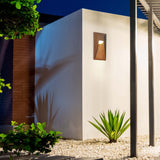 Ceramic ADA Vertice LED Outdoor Wall Sconce Bisque By Justice Lifestyle View