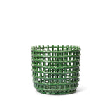 Ceramic Basket - Large / Emerald Green