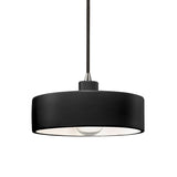 Ceramic Dish Pendant Carbon Matte Black Brushed Nickel By Justice