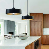 Ceramic Dish Pendant Gloss Black Matte Black By Justice Lifestyle View