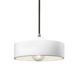 Ceramic Dish Pendant Gloss White Brushed Nickel By Justice