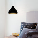 Ceramic Droplet 1 Light Pendant Large Carbon Matte Black By Justice Design - Lifestyle View