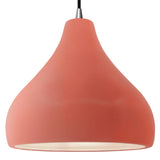 Ceramic Droplet 1 Light Pendant Large Carbon Gloss Blush By Justice Design