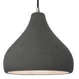 Ceramic Droplet 1 Light Pendant Large Carbon Gloss Gray By Justice Design