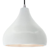 Ceramic Droplet 1 Light Pendant Large Carbon Gloss White By Justice Design