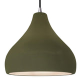 Ceramic Droplet 1 Light Pendant Large Matte Green By Justice Design